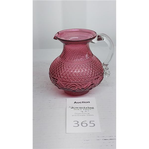 Hobnail  Cranberry Glass Jug Cat A