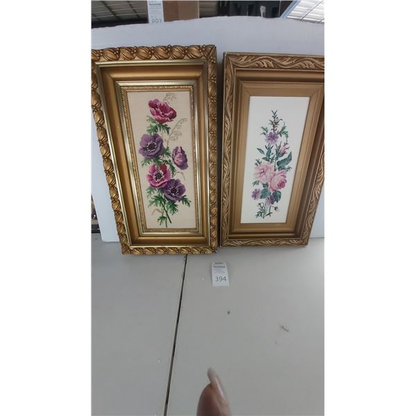 Framed needlepoint Cat B