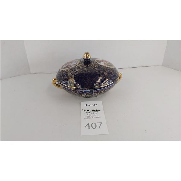 Lemoges Lidded Dish Cat B