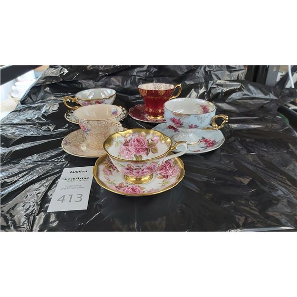 Bone China Teacup & Saucers Cat B