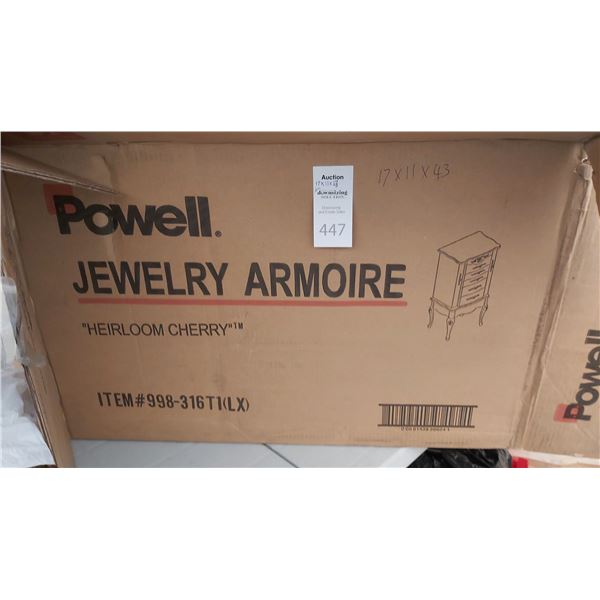 Powell Jewelry Armoire Heirloom Cherry Cat B