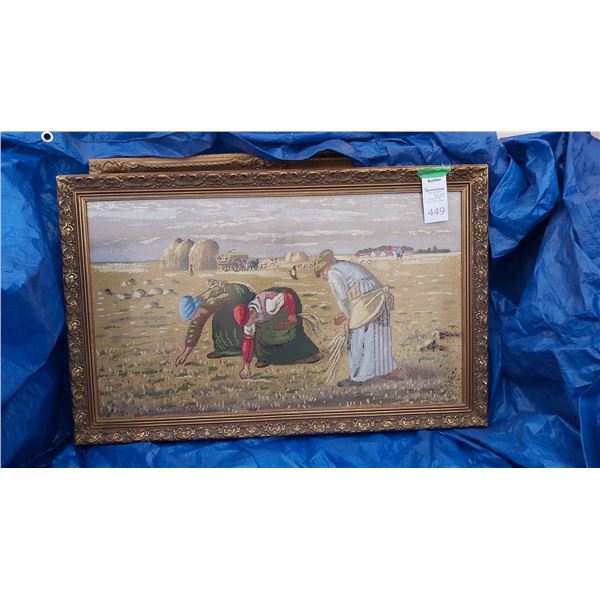 Framed needlepoint Cat B