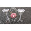 Image 1 : Wroght Iron Chair and Metal Plant stands Cat B