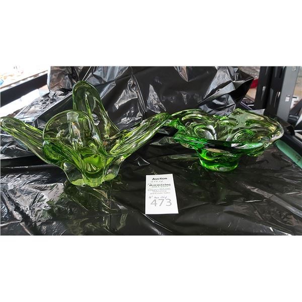 Blown Glass Dish Cat A