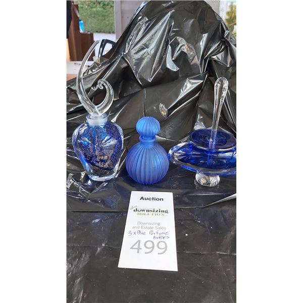 3 Blue Perfume Bottles Cat B