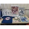 Image 1 : Jets Collectibles 0 4 Jets Posters, Framed & Autographed Hawerchuk Card, Carlyle , Steen, Davydov, E