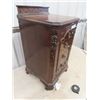 Image 2 : Walnut Detailed Nite Table w 4 Drawers 27" x 15" x 16"