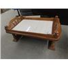 Image 2 : Coffee Table - Wood & Ceramic & 2 End Tables