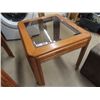 Image 2 : (SS) 2 End Tables 20" x 23" x 25" , Microsuede Ottoman & 3 Tier Chrome & Glass Shelf