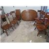 Image 1 : Beautiful Oak Table 40" x 60" Plus Leaf 18" & 6 Pressed Back Chairs
