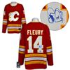 Image 1 : THEO FLEURY SIGNED FLAMES JERSEY w/ COA