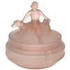 Image 1 : Pink ANNETTE Satin Glass Art Deco Dresser Jar #2249993