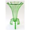 Image 1 : Art Deco Uranium Green Glass ROCKET Vase #2264015