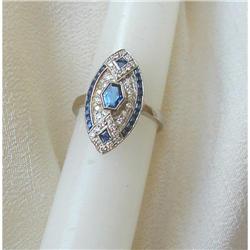 GREAT VINTAGE 18K, DIAMOND & SAPPHIRE RING #2276174