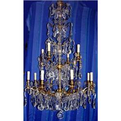 French Bronze crystal Chandelier 12 lights #2276553