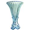 Image 1 : Ice Blue Art Deco Flared Ridged Rocket Vase #2287644