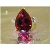 Image 1 : RHJ Synthetic Ruby Pear & Cubic Zirconium Ring #2297267