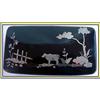 Image 1 : ANTIQUE SILVER INLAID COW LACQUER SNUFF BOX #2298245