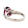 Image 3 : 2.56 ctw Oval Mixed Rubellite And Round Brilliant Cut Diamond Ring - 14KT White