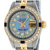 Image 2 : Rolex Ladies 2 Tone Blue MOP Diamond & Sapphire Datejust 26MM Oyster Perpetaul