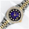 Image 2 : Rolex Ladies 2 Tone Blue Vignette VS Diamond Oyster Perpetual Datejust Wristwatc
