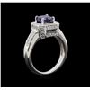Image 4 : 1.60 ctw Sapphire and Diamond Ring - 14KT White Gold