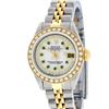 Image 2 : Rolex Ladies 2 Tone MOP Emerald String Diamond Datejust Wristwatch