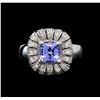 Image 2 : 14KT White Gold 1.52 ctw Tanzanite and Diamond Ring