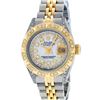 Image 2 : Rolex Ladies 2 Tone Mother Of Pearl Diamond Lugs Pyramid 26MM Datejust Wriswatch