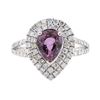 Image 2 : 2.05 ctw Pink Sapphire and Diamond Ring - Platinum