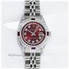 Image 3 : Rolex Ladies Stainless Steel 26MM Red Diamond Lugs 26MM Datejust Wristwatch With