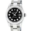 Image 1 : Rolex Ladies Stainless Steel Black Diamond Quickset Datejust Wristwatch 26MM