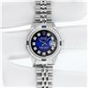 Image 3 : Rolex Ladies Stainless Steel Blue Vignette Diamond & Sapphire Datejust Wristwatc