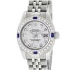 Image 2 : Rolex Ladies Stainless Steel Quickset Mother Of Pearl Diamond & Sapphire Datejus