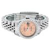 Image 4 : Rolex Ladies Stainless Steel Quickset Salmon Diamond Lugs Datejust Wristwatch