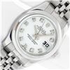 Image 1 : Rolex Ladies Stainless Steel White Diamond Quickset Datejust Wristwatch With Rol