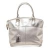 Image 1 : Louis Vuitton Silver Leather Suhali Lockit PM Tote Bag