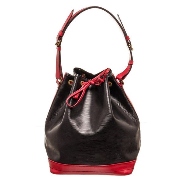 Louis Vuitton Black Red Epi leather Noe GM Bucket Bag