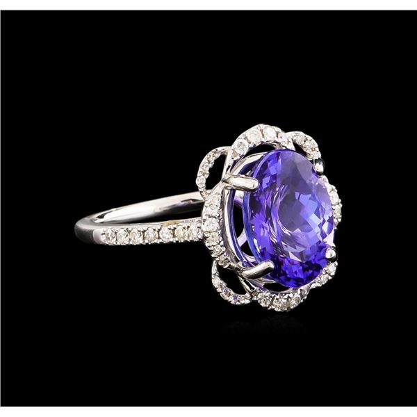 14KT White Gold 3.09 ctw Tanzanite and Diamond Ring