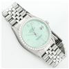 Image 3 : Rolex Mens Stainless Steel Blue Diamond 36MM Oyster Perpetual Datejust Wristwatc