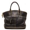 Image 1 : Louis Vuitton Black Suhali Leather Lockit MM Satchel Bag