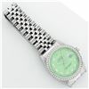 Image 7 : Rolex Mens Stainless Steel Green Diamond 36MM Oyster Perpetual Datejust