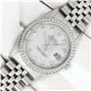 Image 2 : Rolex Mens 36 Silver Diamond Stainless Steel With Rolex Box