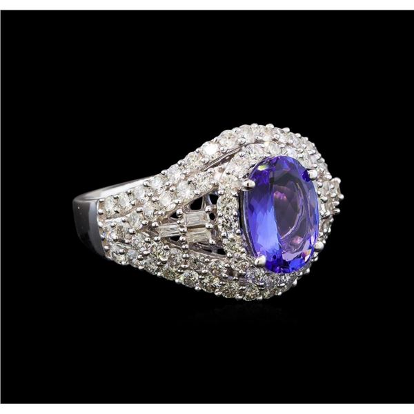 14KT White Gold 1.50 ctw Tanzanite and Diamond Ring