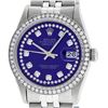 Image 1 : Rolex Mens Stainless Steel Blue String Diamond 36MM Oyster Perpetual Datejust Wr