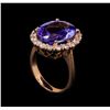 Image 4 : 9.61 ctw Tanzanite and Diamond Ring - 14KT Rose Gold