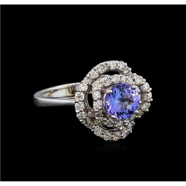 14KT White Gold 1.40 ctw Tanzanite and Diamond Ring