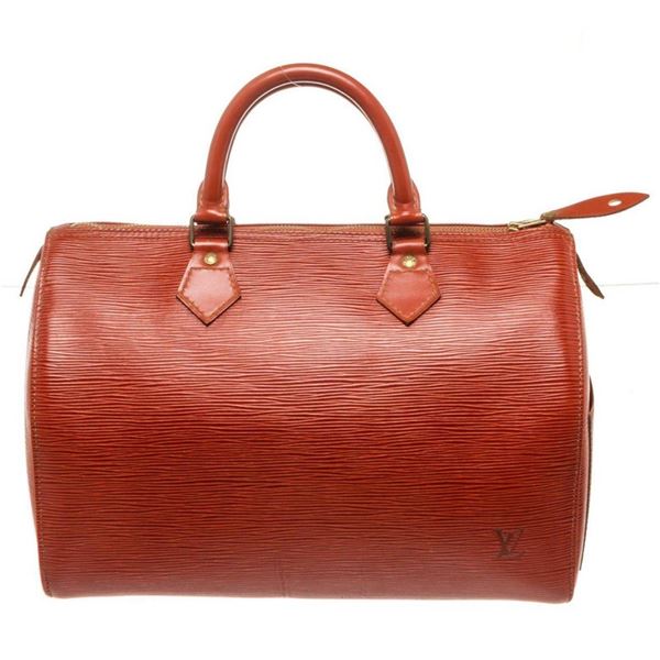 Louis Vuitton Red Speedy 30cm Satchel Bag