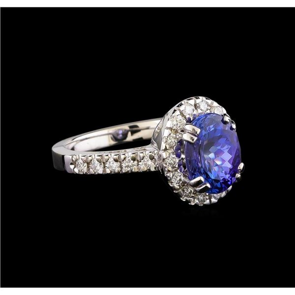 14KT White Gold 2.95 ctw Tanzanite and Diamond Ring