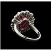 Image 3 : GIA Cert 4.54 ctw Ruby and Diamond Ring - 14KT White Gold